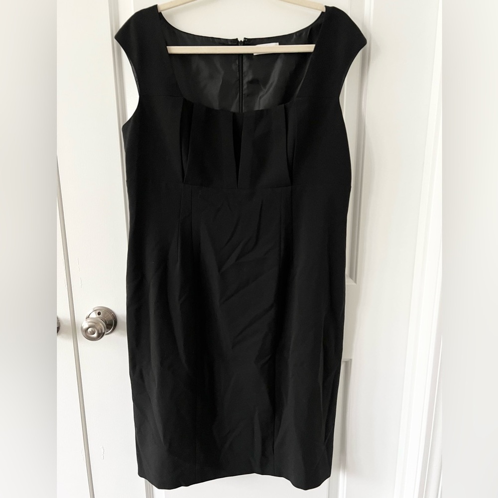 Calvin Klein Square Neck Sheath Dress | Black | Size 14